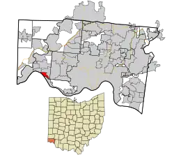 Location in Hamilton County and the state of Ohio.