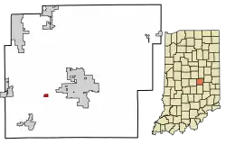 Location of Spring Lake in Hancock County, Indiana.