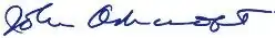 Autograph of John Ashcroft, in blue ink.