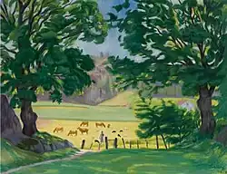 Sara vokter hjorden (Sara guarding the flock) c. 1910