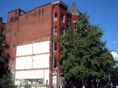 West side of building