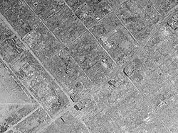 After the atomic bombing. It can be seen that the shape of the building remains.