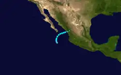 Track map for Tropical Storm Hazel