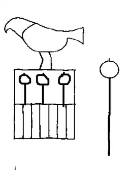 A clay cutting of a hieroglyph of Hedju Hor[1]
