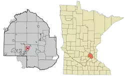 Location of Woodland within Hennepin County, Minnesota