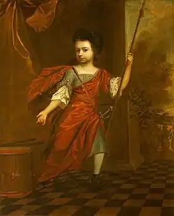 Portrait of his son, William, as a child, by Henry Tilson, 1691