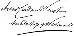 Herbert Vaughan's signature