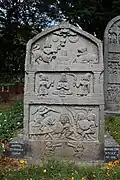 Hero stone with 16th century Kannada inscription at the Shivappa Nayaka Palace grounds