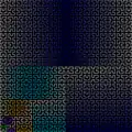 Hilbert curve, construction color-coded