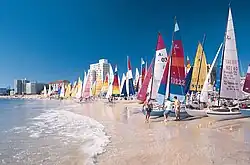 Yachts lining up on Summerstrand's Hobie Beach