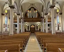 View down the nave toward the gallery