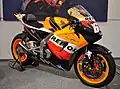 The Repsol Honda RC211V, ridden by Nicky Hayden in the 2006 season on display.