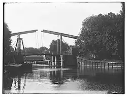 Double wooden drawbridge established by Jacob Olie in 1891