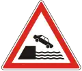 A-011 Unprotected quayside or riverbank ahead