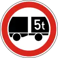 C-010 No vehicles with trailers over 5 tons