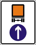 D-020 Vehicles carrying dangerous goods may proceed straight ahead only