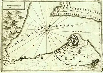 Etching of the Castle of Bouka by Vincenzo Coronelli, 1707