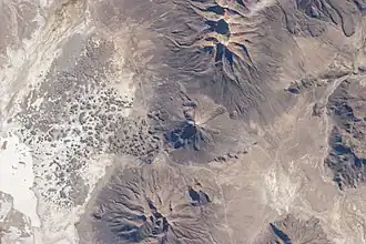 Tata Sabaya with the landslide to the left