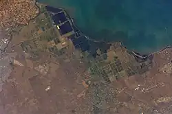 Satellite image of the Western Treatment Plant on 26 November 2007.