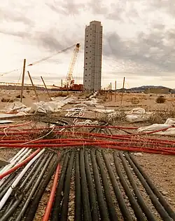 The tower that would have lowered the Icecap device into the ground