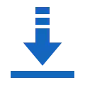 Down-looking arrow over a flat surface (a line)
