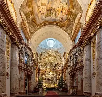 Interior of the Karlskirche, by Johann Bernhard Fischer von Erlach, 1715–1737[44]