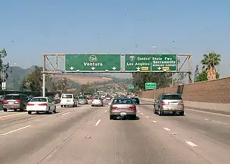 Westbound SR&nbsp;134 in Glendale approaching I-5