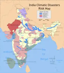 India climatic disasters risk map.