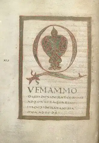 Start of Psalm 41 (42)