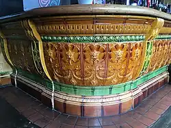 The distinctive tiled bar