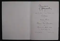 Invitation by Cannons of Hollywood to his studio opening at 1 Dover Street, London, Inside page