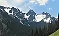 Iron Mountain (left) and Buckhorn Mountain (center and right) seen from the north along Tubal Cain Trail.