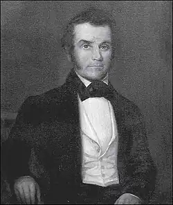 A black and white photograph of an oil painting of Isaac Franklin