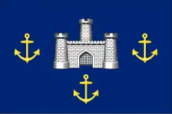 Flag of the Isle of Wight, UK (Carisbrooke Castle)