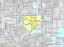 U.S. Census Bureau map showing CDP boundaries