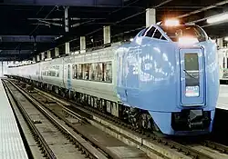 A KiHa 281 series DMU on a Super Hokuto service in 1994