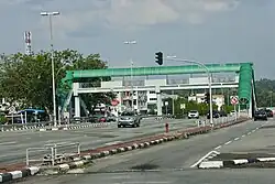 A pedestrian overpass over Jalan Gadong