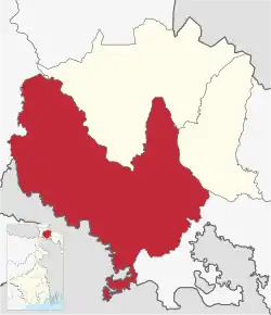 Location of Jalpaiguri Sadar subdivision