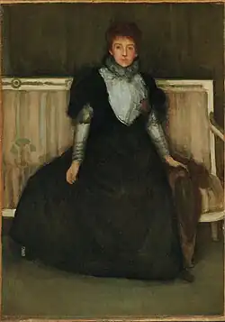 Cobden in the painting Green and Violet, Mrs. Walter Sickert by James McNeill Whistler, held at the Fogg Museum, Massachusetts