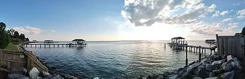 View of James River from Blunt Point looking southwest, October 2024