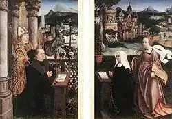 Donor with Saint Nicholas and Wife with Saint Godelina by Jan Provoost