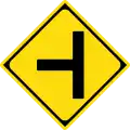 T-intersection with road on the left