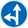 Only straight ahead or left turn permitted