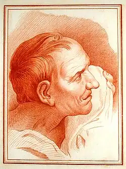 Classically attired man weeping