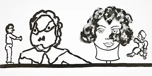 07/06/1973 17h10, indian ink on canvas