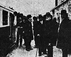 Jean-Raoul Paul (cross) next to the Pauline on October 27, 1931