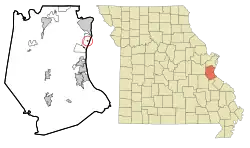 Location of Kimmswick, Missouri