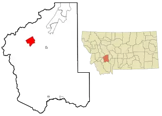 Location of Basin, Montana