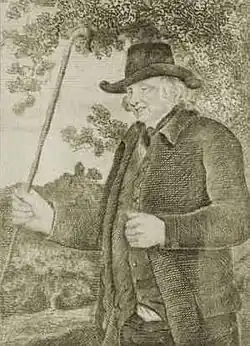 Image 14John Metcalf, also known as Blind Jack of Knaresborough. Drawn by J R Smith in The Life of John Metcalf published 1801. (from History of road transport)