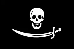 Interpretation of Roberts' Jolly Roger based on the Boston Gazette-description